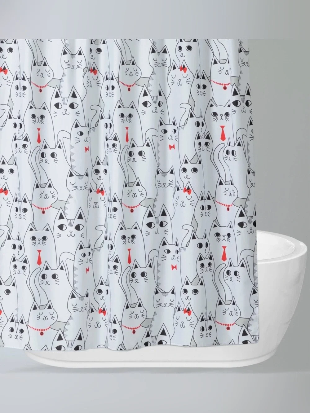 Cat Pattern Shower Curtain